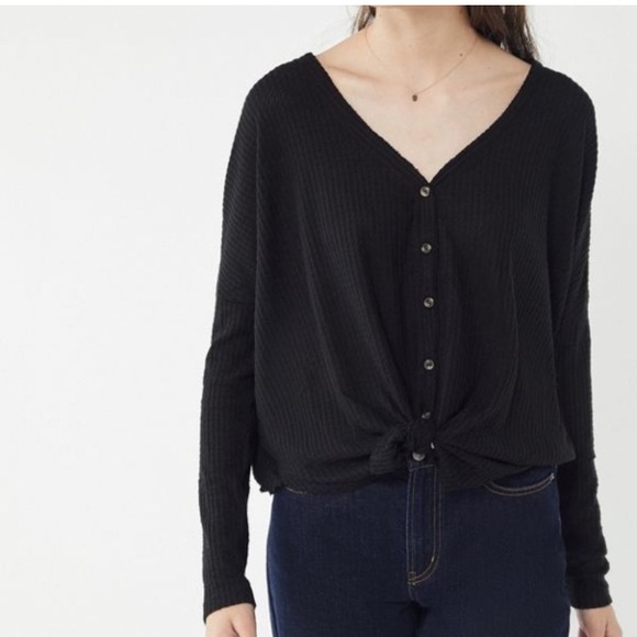 Urban Outfitters Tops - Out from under black jojo waffle knit boxy top women's L oversized